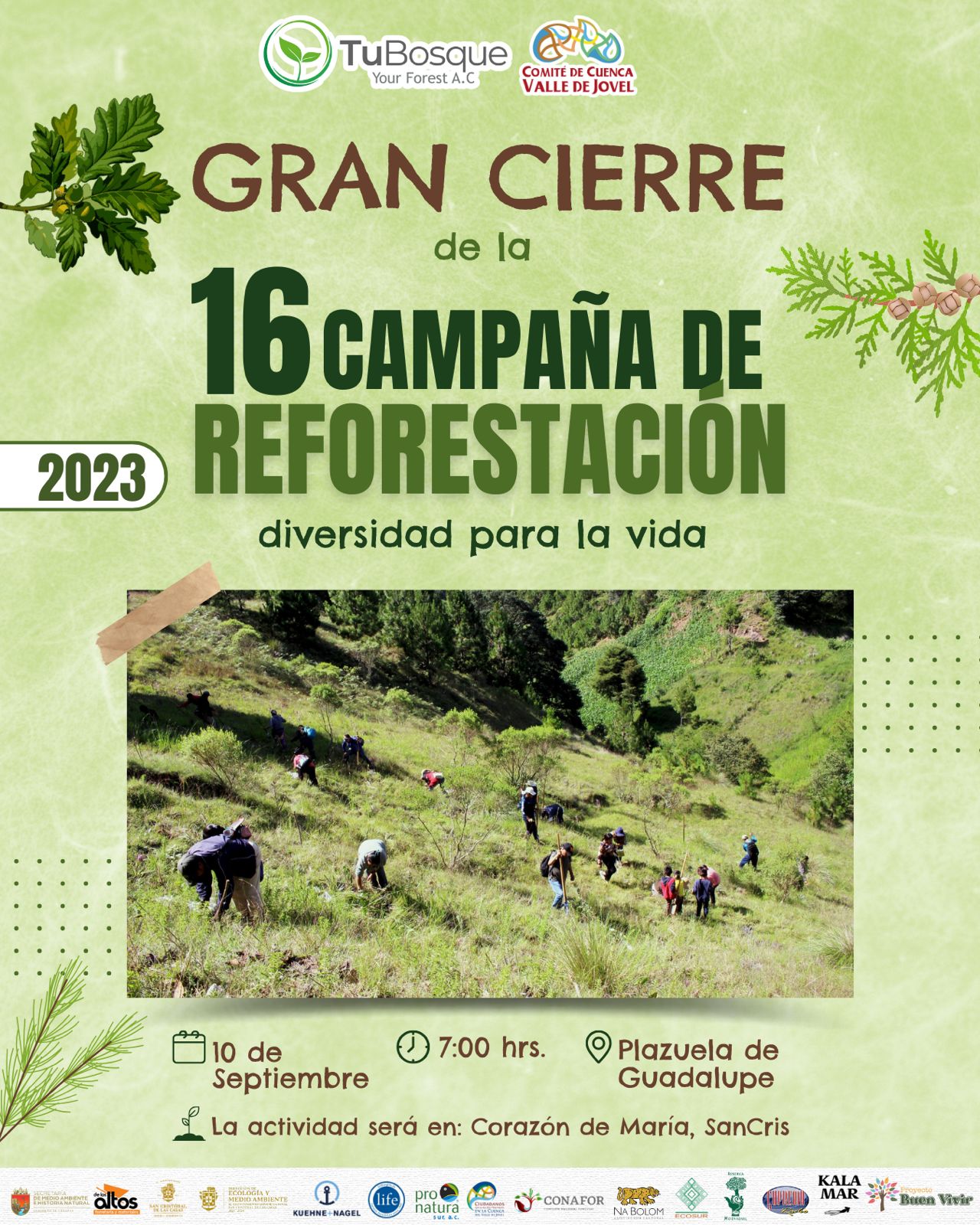 cierre de la campaña de reforestación 10 de septiembre de 2023